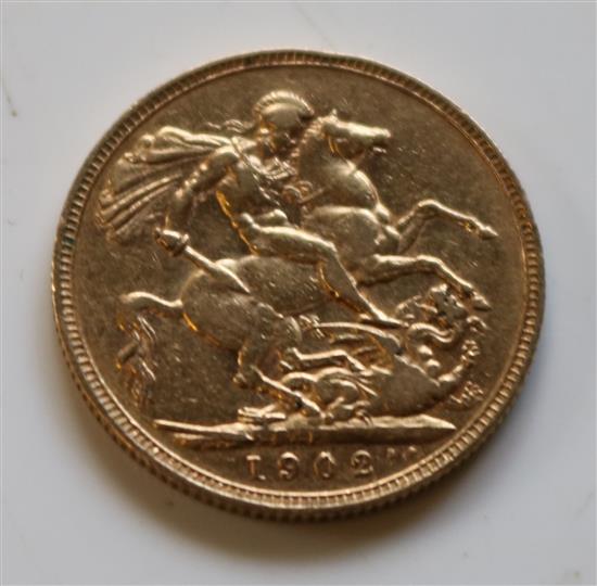 Gold sovereign 1902